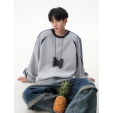 A410-A92302-P65限价99-美式三条杠圆领卫衣-420g华棉复合仿棉，男装卫衣，电商A410