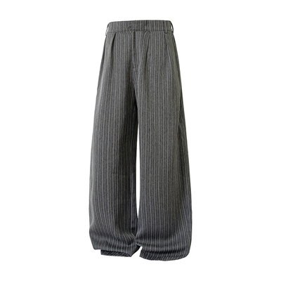 A410-K65025-P65限价119-老钱风条纹垂感休闲裤-210g条纹西裤面料