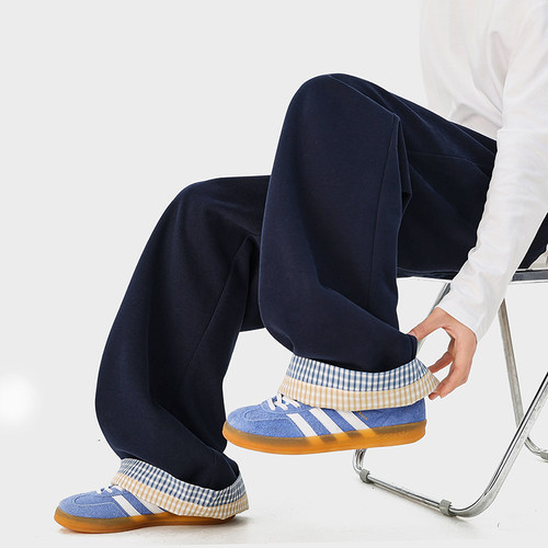 A410-K5650-P70限价109-美式格纹垂感直筒卫裤-320G左右卫裤面料