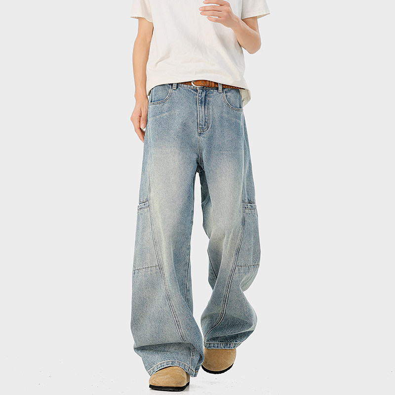 A410-K7909-特批60限价119-美式水洗做旧百搭牛仔裤-320g牛仔面料，男装牛仔裤，电商A410