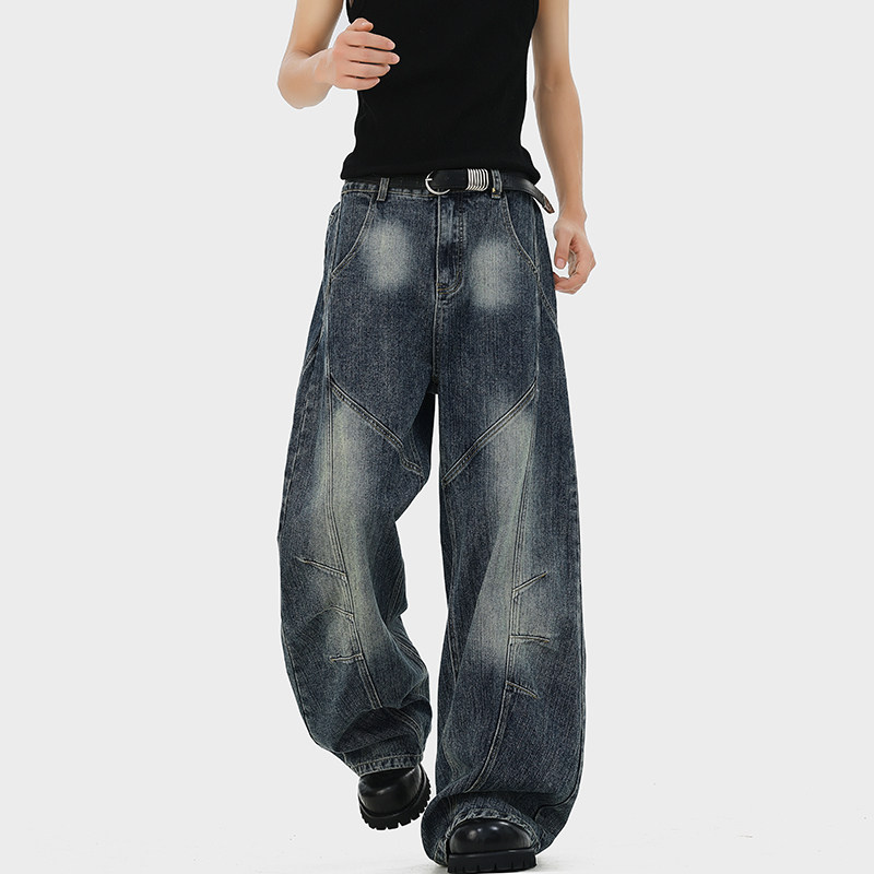 A410-K7940-P80限价119-美式解构水洗牛仔裤-320g竹节牛仔面料，男装牛仔裤，电商A410