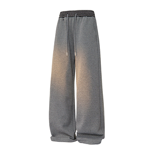 条纹加绒卫裤 P70限价109 450g加绒拉菲条条纹面料 k8781JR A410