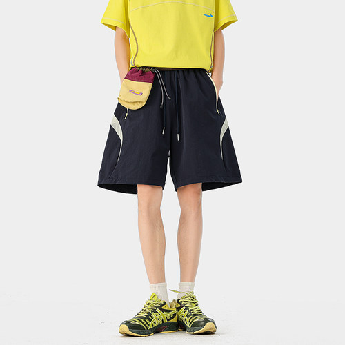 A410-DK65012-P45限价79-美式撞色速干运动短裤-180g登山布面料