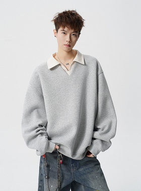 A410-WT34719-特批55 限价109-美式复古假两件卫衣-400G   华棉