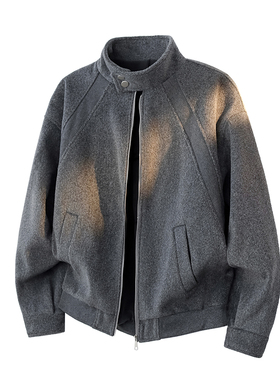 A410-WT93415-P130限价199-美式复古呢料立领棉衣-650G  呢料