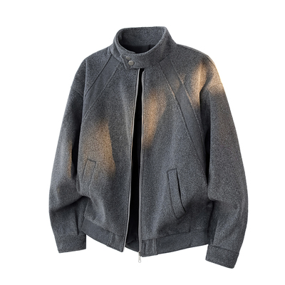 A410-WT93415-P130限价199-美式复古呢料立领棉衣-650G  呢料