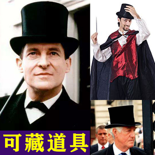 高帽黑色魔术师帽高礼帽魔术师帽子英国绅士帽舞台道具林肯帽演出