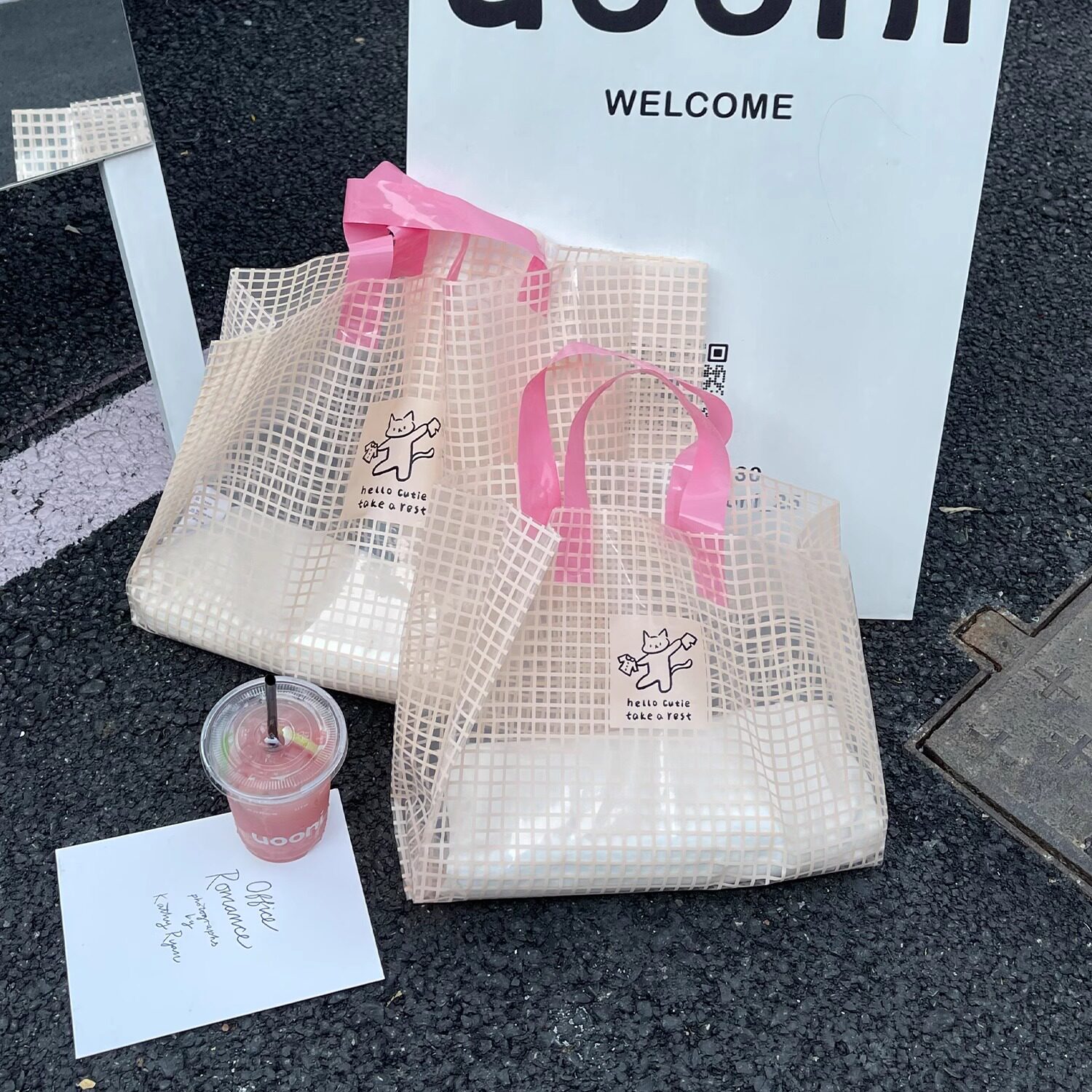 高档服装店手提袋透明女装衣服包装打包购物袋子塑料礼袋加厚