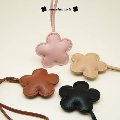 marchimarli纯色皮质小花朵挂件