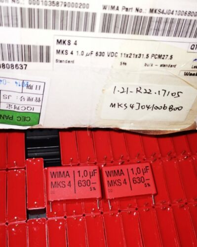20只=120元WIMA威马 630V 105 MKS4 1UF 1.0UF 薄膜电容器P27.5MM