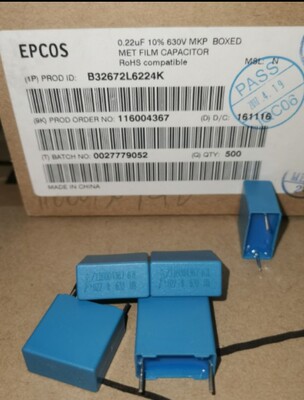 100只=50元 P15 630V224 0.22UF B32672L6224K EPCOS 薄膜电容器