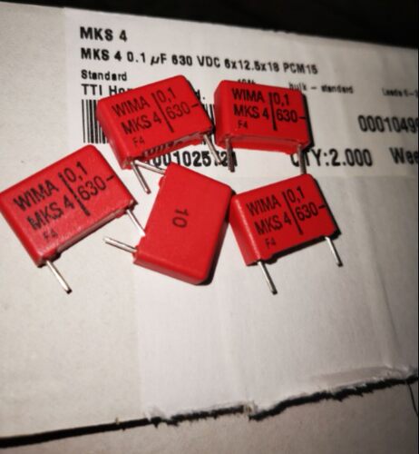 50只=80元威马WIMA MKS4 0.1uF/630V100nf u1 104薄膜电容器P15MM