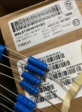 50只=115元 25V100UF/25V BC 轴向电解电容器 VISHAY 138系