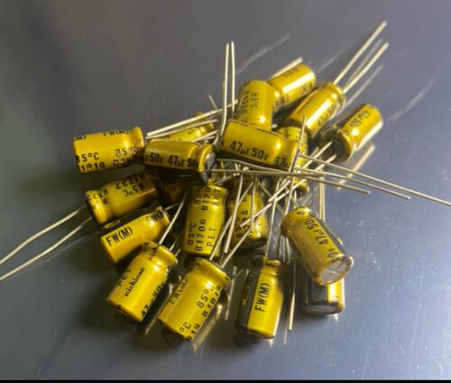 100个=37元 日本尼吉康/nichicon FW 50V47uF 音频滤波电解电容器