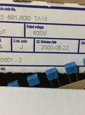 100只=25元EVOX RIFA PFR5 680pf 681 680P 630V MKP薄膜电容器P5
