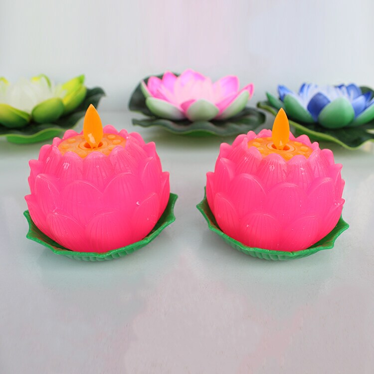 led仿真供佛供神电子莲花蜡烛灯干电池电子蜡烛一对  b807