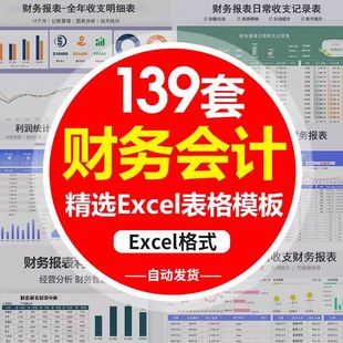 A85财务会计专用excel表格模板收支记账利润分析可视化资金预算