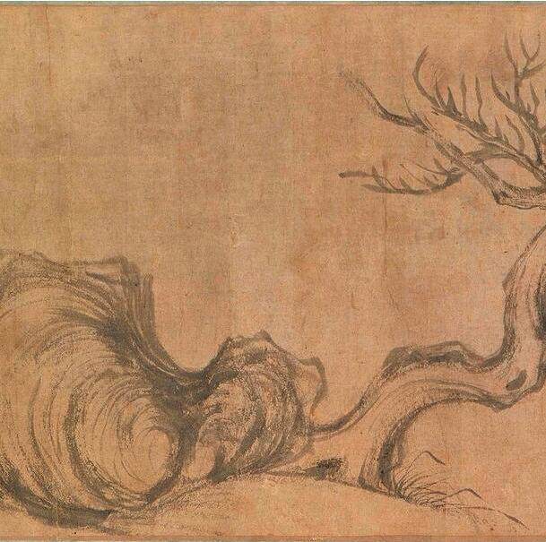 宋 苏轼《枯木怪石图》超高清电子图片装饰喷绘鉴定临摹国画素材