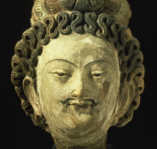 古龟兹拜城克孜尔石窟壁画洞窟佛头17幅高清电子图片装饰喷绘素材