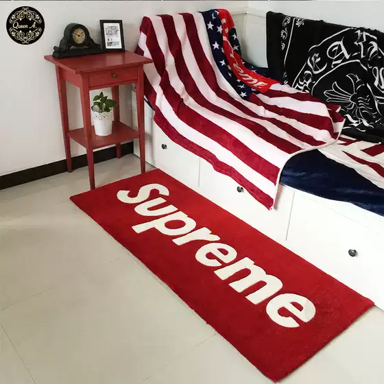 Fashion Brand Supreme Handmade Acrylic Carpet Tufting Tufted Bedroom Bedside Blanket Thickeneded No-Wash Ready Stock