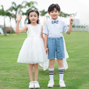 六一儿童演出服女童舞蹈蓬蓬裙小学生合唱团男童礼服朗诵表演服装