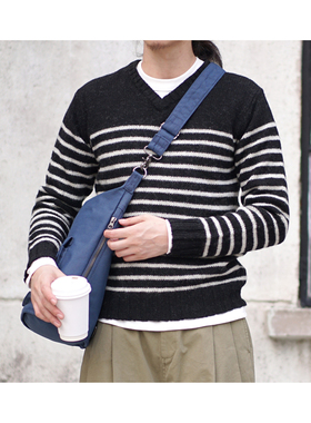nano universe 日单原单法式条纹羊仔毛毛衣针织衫