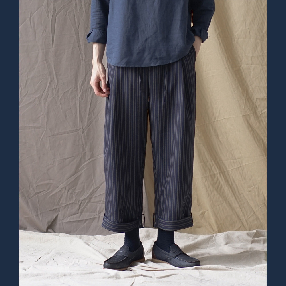 Customized Stripe String Pants Retro stripe Broad leg Nine points Western-style trousersin the Men's clothing, Casual pants  category - from Buy2taobao.com to provide professional Taobao agent buy service