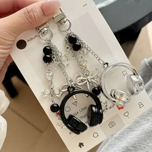 กระเป๋าใส่หูฟังลายดนตรี สไตล์อินสตาแกรม งานออกแบบดั้งเดิม พร้อมที่แขวนกุญแจ ประดับกระเป๋าเป้สะพายหลัง ดีไซน์เฉพาะตัว สำหรับทั้งชายและหญิง