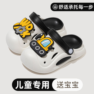 轻便 男童挖掘机洞洞鞋 夏新款 儿童拖鞋 外穿小孩宝宝防滑软底沙滩鞋