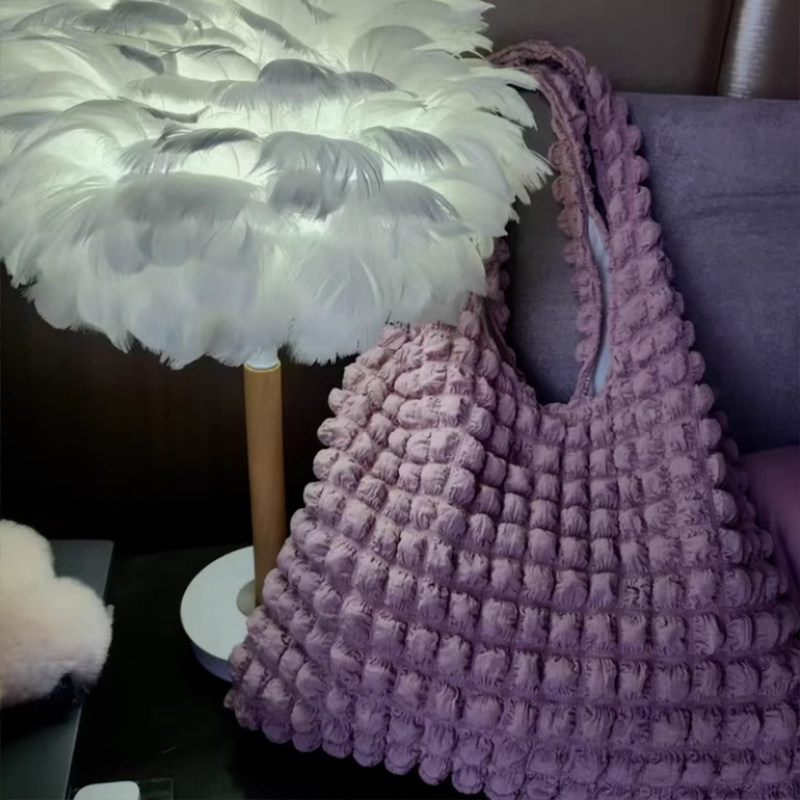 兰心蕙质韩版褶皱云朵包包2025新款休闲百搭泡泡大容量通勤斜挎包