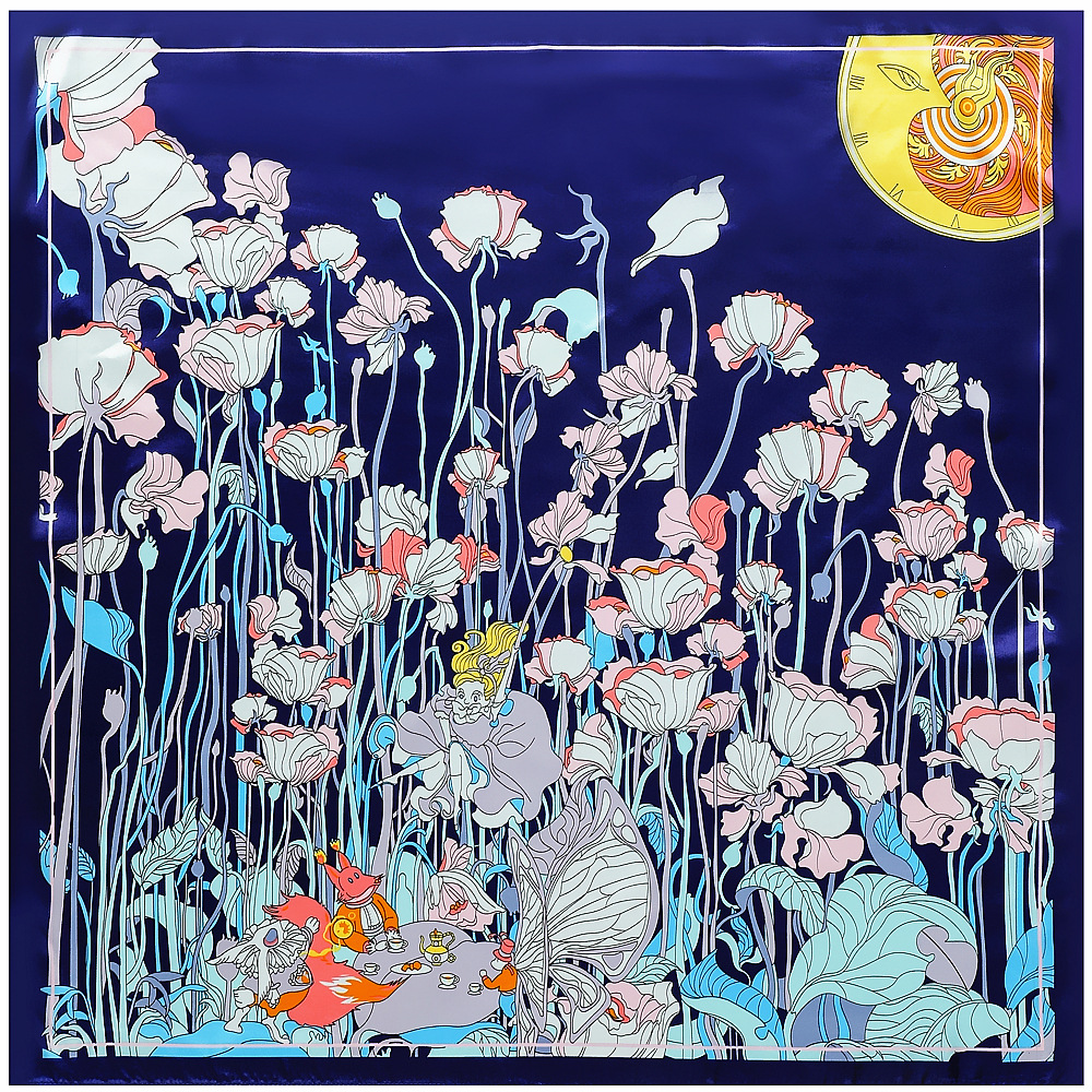 90cm新款复古花卉女士围巾