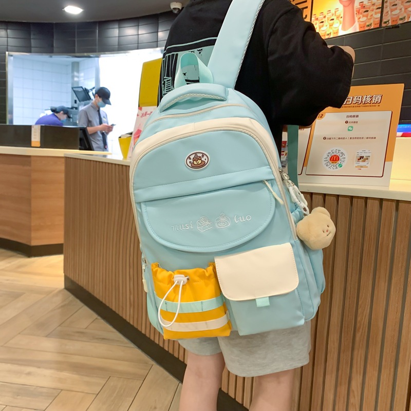 学生书包韩版质感高颜值背包大容量简约百搭学院风校园双肩包