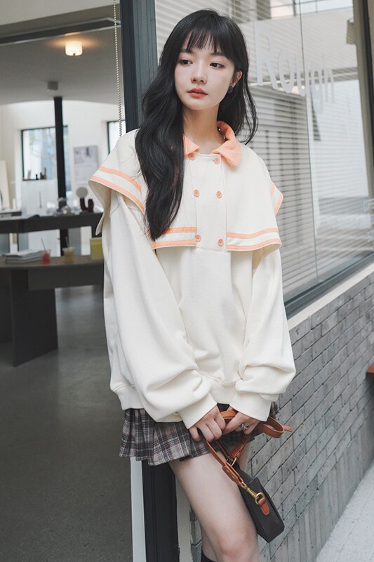 大货海军领短款卫衣8046P110控价168,女装卫衣/绒衫,浙宝265