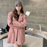 大货干枯玫瑰定染设计小众粉色小西装8050P135188，女装西装，浙宝265