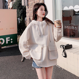 大货白色华夫格拼接卫衣8177P120178，女装卫衣/绒衫，浙宝265