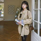 大货条纹内里三色风衣工装外套8035P130控价188，女装风衣，浙宝265