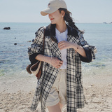 大货2022撞色格子风衣外套W10P145控价208，女装风衣，浙宝265