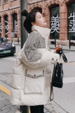 格子拼接免洗羽绒棉服女中长款2022冬新款韩系小个子加厚保暖棉衣，女装棉衣/棉服，浙宝265