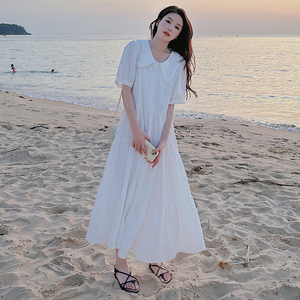 大货 提花白色连衣裙 8196 P125178图片