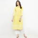 七分袖 上衣 2印度服饰女纯棉印花民族风中长款 黄色侧开衩