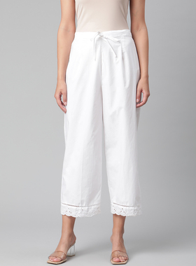C2-1-3印度女装纯棉直筒阔腿裤日常宽松休闲裤子民族风白色薄款