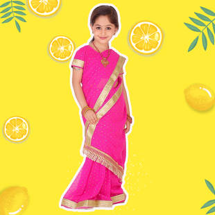 【印度进口】印度舞演出服表演服舞台装宝莱坞民族风儿童纱丽少儿