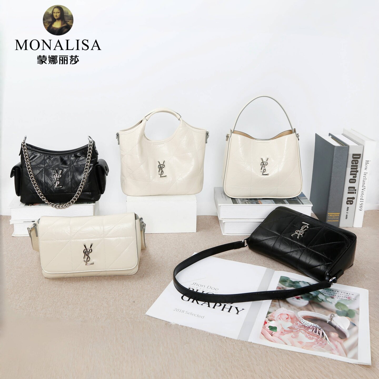 蒙娜丽莎女包2025夏季新款时尚大牌菱格绣线大容量菜篮子包单肩包