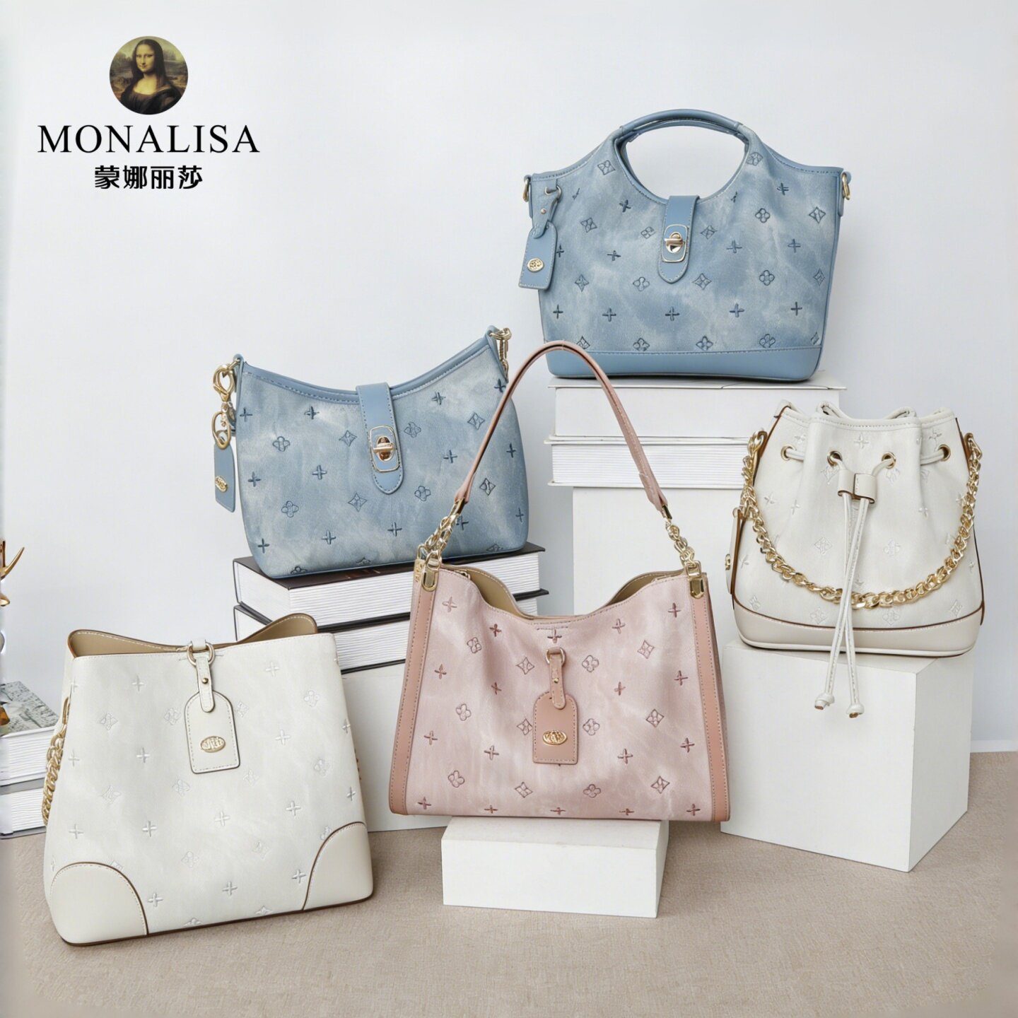 MONALISA蒙娜丽莎印花女包2026新款小众设计单肩斜挎包流浪包