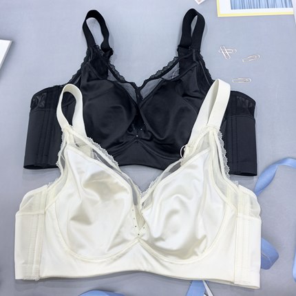 内衣女超薄款大胸显小文胸夏季无痕收副乳防下垂调整型胸罩软钢圈