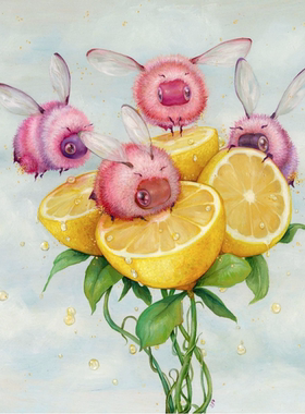 插画家Camilla d'Errico可爱蜜蜂柠檬正品版画卡通装饰画氛围感画