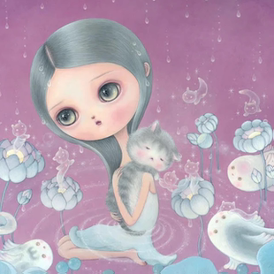 当代艺术家AICA 拥抱永恒的香气限量版画亲签正品装饰画可爱动漫