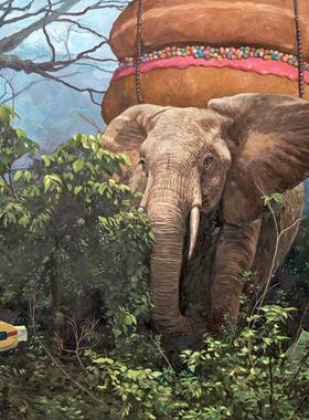 埃里克·乔伊娜ERIC JOYNER机器人大象正品限量版画 书房客厅壁画