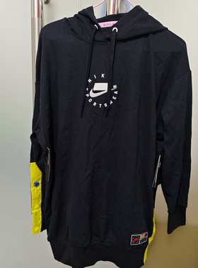 耐克NIKE 女子NSW连帽套头中长款卫衣连衣裙AR2836-BV5984
