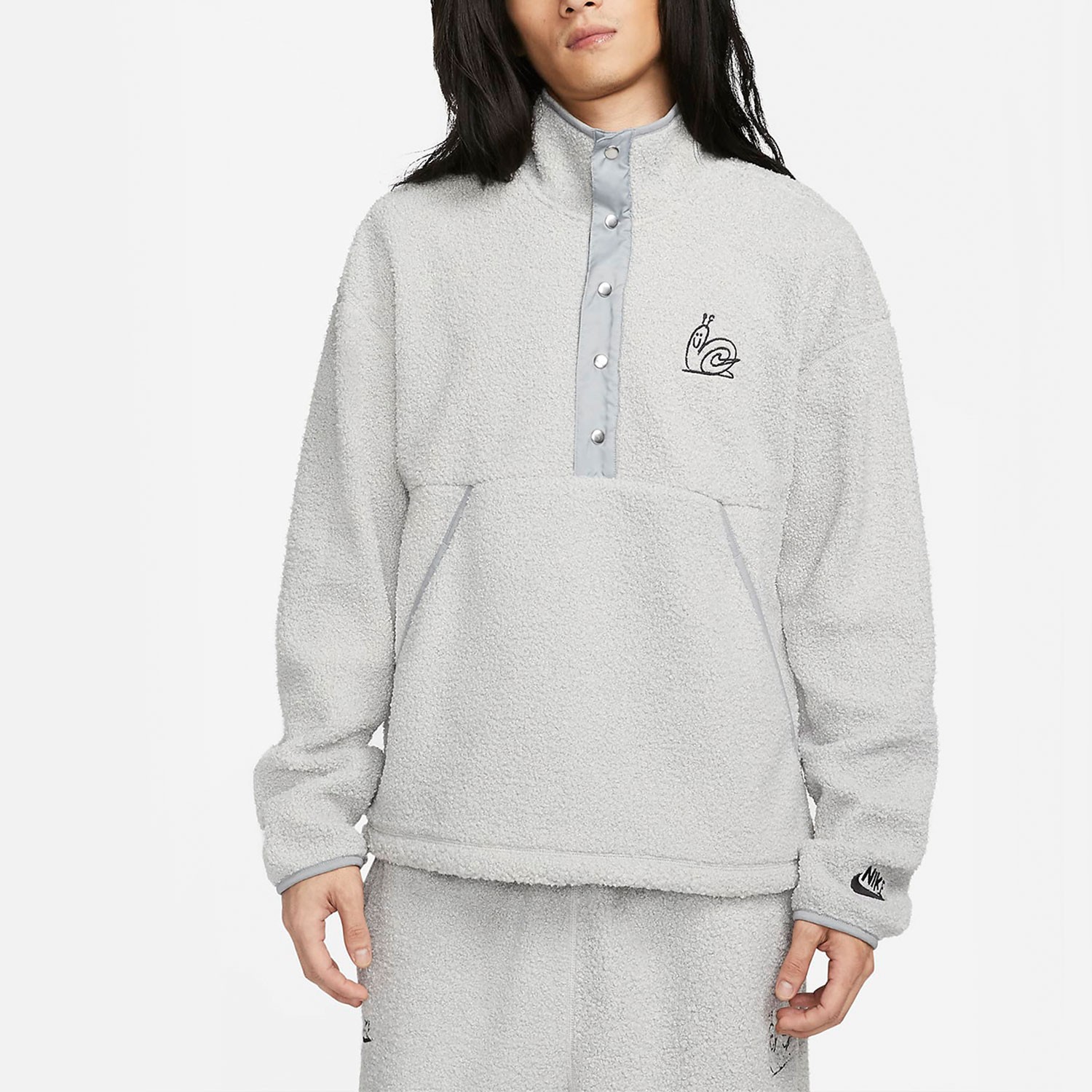 Nike/耐克 男子摇粒绒半排扣立领卫衣套头夹克衫外套 DQ4194-097